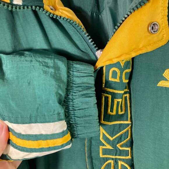 Vintage 90s NFL Pro Line Starter Jacket Green Bay‎ Packers L Insulated Zip - Picture 4 of 10